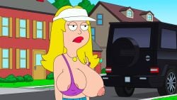 ai_generated american_dad erect_nipples francine_smith huge_breasts micro_bra one_breast_out