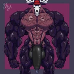 1:1 abs american_mythology antlers balls barazoku biceps big_muscles body_hair bone chest_hair clothing genitals hairy hi_res horn huge_muscles hyper hyper_genitalia hyper_muscles indigenous_north_american_mythology latex legs logan_dreadwood male manly muscular muscular_legs mythology nip nipples north_american_mythology pecs penis skull skull_head tong underwear vein veiny_arms veiny_muscles wendigo