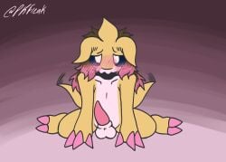 2_toes 3_claws animal_genitalia anthro balls blue_sclera blush blush_lines blushing_profusely brown_hair circe_(psykwol) claws collarbone ears_down erection feet floppy_ears generation_1_pokemon genitals hair looking_at_viewer male nervous nervous_look nintendo nude painted_claws pink_claws pink_hair pivoted_ears pkfreak pokemon pokemon_(species) pupils sandslash sheath shy sitting solo spiky_hair tail tail_motion tailwag toes trans_(lore) trans_woman_(lore) white_balls white_body white_pupils yellow_body
