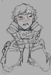 1boy 1boy1girl 1girl 1girl1boy 1girls 2d 2d_(artwork) after_fellatio after_oral annoyed balls ballsack bethesda_softworks black_and_white blush clothed clothed_female_nude_male clothing cock cuknite32 cum cum_in_eye cum_on_face cum_on_hair dubious_consent ejaculation faceless_male fallout fallout_new_vegas female female_focus femsub implied_oral kneeling male male/female military military_uniform monochrome ncr_soldier obsidian_entertainment original_character penis sketch soldier submissive_female video_games