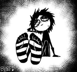 blarf embarrassed feet_focus feet_up female_only foot_fetish i_can't_sleep nia socks