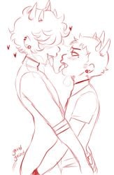 ancestor_and_descendant blush_lines blushing clothed dancestor grinding gummypron homestuck kissing mituna_captor saliva saliva_on_tongue saliva_string sollux_captor