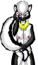 anthro breasts brown_eyes female looking_at_viewer nude onyx skoon skunk solo