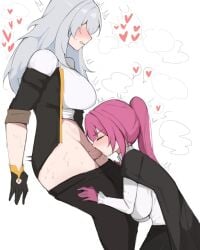 arnkun blowjob futa_on_female futanari purple_hair tagme white_hair