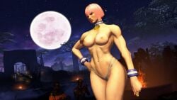 3d africa areolae artist_request big_breasts bob_cut breasts busty female female_focus female_only hourglass_figure manon_legrand nipples pink_hair street_fighter tagme topless wide_hips