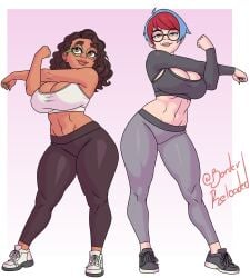 borderreloaded crossover encanto gym_clothes mirabel_madrigal penny_(pokemon) pokemon pokemon_sv tagme