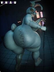 1girls ass ass_bigger_than_head ass_focus big_ass bunny_ears bunnysuit clothed clothed_female female female_only five_nights_at_freddy's five_nights_at_freddy's:_security_breach fully_clothed fully_clothed_female fursuit kitchen_knife knife looking_at_viewer looking_back looking_back_at_viewer solo solo_female tagme vanessa_(fnaf) vanny_(fnaf) vensaku