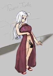 1boy 1girls clothed_female disembodied_penis fairy_tail glory_hole just_the_tip mirajane_strauss standing_sex tropic_turtle vaginal_penetration