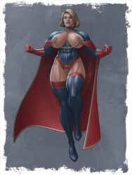 2d areolae big_breasts blonde_hair blue_eyes boots breasts busty cape clitoral_hood clitoris clitoris_piercing dc dc_comics female female_focus female_only flying gloves high-heeled_jill hourglass_figure labia large_breasts makeup muscles muscular muscular_female nipple_piercing nipples piercing pussy revealing_clothes skimpy skimpy_clothes supergirl superman_(series) tagme thigh_boots vagina wide_hips