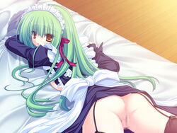 77 bed censored game_cg green_hair maid mikagami_mamizu nopan pussy stella_(77) whirlpool