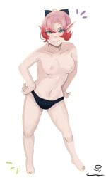 1girls artist_request breasts breasts_out female female_only nintendo nipples nude nude_female panties panties_only pink_hair protagonist_(xenoblade_genesis) tagme xenoblade_(series) xenoblade_genesis