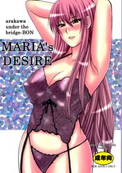 arakawa_under_the_bridge belly highres lingerie maria_(arakawa) navel pink_hair underwear