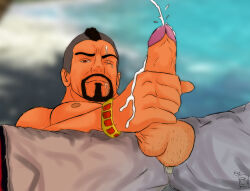 1boy boys cum_drip cum_dripping cum_dripping_from_penis cum_dripping_on_hands cum_on_face cumming dead_island gay goatee logan_carter male male_only masturbating masturbation mohawk penis