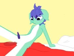 animal_ears animal_genitalia animal_penis animated bed bedroom big_eyes blue_hair cub cute dog_ears dog_penis femboy furry furry_femboy gay gay_sex gerbillo_aea green_fur naked oc original_character pride_month purple_penis tagme video white_fur