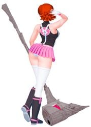 1girls arrancon ass ass_focus clothed_female hammer magnhild_(rwby) nora_valkyrie orange_hair orange_hair_female panties pose posing rwby solo_female