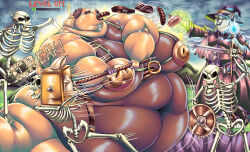absurd_res anthro belly big_belly big_breasts black_nose bone bottomless breasts cetrum clothed clothing domestic_pig duo fantasy feedee feeder feederism feeding female food fur gameplay_mechanics grey_body grey_fur hammer hi_res huge_filesize level_up lionberrymochi lips magic magic_circle magician magician_hat magician_robe male male/female mammal medieval melee_weapon mostly_nude mustelid obese obese_anthro obese_female onomatopoeia otter overweight overweight_anthro overweight_female roleplay shield skull smile sound_effects staff suid suine sus_(pig) sword tan_body text thick_lips thick_thighs tools topwear topwear_only weapon white_body white_fur wide_hips