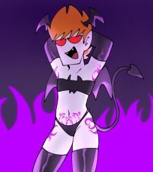 1boy blush demon eddsworld femboy matt_(eddsworld) succubus thick_thighs vampire
