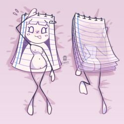 alternate_version_at_source blush dakimakura embarrassed embarrassed_nude_female kertas notsafeforwack nude_female oc paper_girl someone_else's_oc