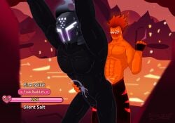 abs ass blush bubble_butt cape chris_18ad cookie_run cookie_run_kakao cookie_run_kingdom cookie_run_ovenbreak cum cum_drip cum_inside cum_on_body cumshot dick ejaculating_cum ejaculating_while_penetrated ejaculation fire_spirit_cookie gameplay_mechanics gay gay_sex gloves hand_on_abs hand_on_stomach hands_on_wall health_bar heart helmet helmet_only hud jerking knight lava male male/male male_only male_penetrated male_penetrating masturbation muscles muscular muscular_male naked naked_male naughty_face orgasm orgasm_face pants_only pecs penetration penetration_from_behind penis penis_in_ass silent_salt_cookie standing standing_sex sweat sweatdrop sweating volcanic_setting volcano yaoi