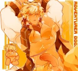 1boy adventurer_cookie bloodiemir cookie_run_kingdom digital_drawing_(artwork) digital_media_(artwork) male male_focus male_only muscles muscular muscular_male naked_male nude_male original_character solo solo_focus solo_male