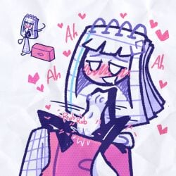 aboredsnek grinding_pussy kertas naked naked_female notsafeforwack oc paper_girl rubbing_pussy someone_else's_oc