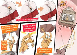 2024 5_panel_comic absurd_res anal anal_vore anthro anus big_butt body_hair bottomwear boxers_(clothing) boxers_down briefs briefs_down broken_window building butt butt_hair canid canine clothed clothing comic curtains_open dialogue dudenahuel duo english_text footwear fur grey_bottomwear grey_clothing grey_pants grey_sweatpants hi_res house inside_ass lagomorph larger_male leporid macro male male/male mammal maned_wolf multiple_scenes nahuel_(dudenahuel) pants partially_clothed partially_clothed_anthro partially_clothed_male pillow rabbit red_boxers red_briefs red_clothing red_underwear richard_(dudenahuel) size_difference smaller_male socks speech_box sweatpants text topless topless_anthro topless_male underwear underwear_down vore white_body white_fur window_curtains yellow_body yellow_fur