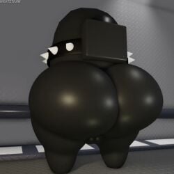 among_us balls big_butt black_body collar crewmate_(among_us) hallway muitetul spiked_collar tagme twerking twerking_at_viewer video