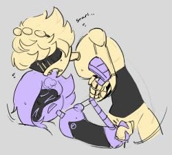 1boy 1boy1girl 1girls grey_background intercourse murder_drones n_(murder_drones) penetration penis_in_pussy purple_body robot_penis robot_sex sex straight_sex uzi_(murder_drones) yellow_body