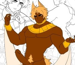 1boy bloodiemir digital_drawing_(artwork) digital_media_(artwork) male male_focus male_only muscles muscular muscular_male naked_male nude_male original_character solo solo_focus solo_male
