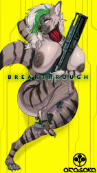 2026 5_fingers absurd_res anthro bexx big_breasts big_butt breasts brown_nipples butt cd_projekt_red cream_(creams621) curvy_figure cybernetic_arm cybernetic_eye cybernetic_leg cybernetic_limb cybernetics cyberpunk cyberpunk_2077 digital_media_(artwork) female female_only fingers fur fur_markings fur_tuft furry_tail genitals green_hair green_lips grey_body grey_fur gun hair hi_res huge_breasts hyena lips looking_at_viewer machine mammal markings mature_anthro mature_female nipples nude presenting presenting_breasts ranged_weapon seductive sex smile solo solo_focus striped_hyena tail tail_tuft text thick_thighs tuft voluptuous weapon wide_hips