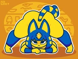 1girls animal_crossing animated ankha ankha_(animal_crossing) anthro ass blue_hair breasts cat_ears cat_tail catgirl female_only gif hair_ornament huge_ass huge_breasts jack-o_pose naked nintendo nude octotron2000 self_upload short_hair sideboob solo solo_female tail thick_thighs wide_hips yellow_fur