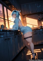 1girl ai_assisted ai_generated ass backless_dress backless_outfit bangs blue_dress blue_hair breasts curvaceous curvy curvy_female curvy_figure dress eula_(genshin_impact) eyebrows_visible_through_hair female fishnet_legwear fishnets from_behind genshin_impact grey_dress hair_ornament hairband high_heels indoors large_breasts leaning_forward looking_at_viewer looking_back miyuai multicolored_hair short_hair sidelocks smile solo standing streaked_hair sweater thick thick_ass thick_butt thick_hips thick_legs thick_thighs thighhighs thighs voluptuous voluptuous_female wide_hips wide_thighs yellow_eyes
