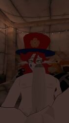 armpit_hair balls ballsack chest clown clown_makeup cock cock_focus green_eyes makeup male male_chest male_nipples male_only muscular nipples nude penis red_hair uncircumcised uncircumcised_male uncut uncut_penis vrchat