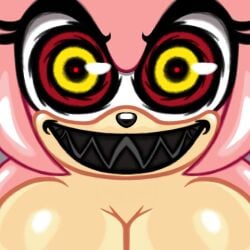 amy_rose big_breasts boobs boom_boo_(sonic) demonic demonic_eyes demonic_possession digital_drawing_(artwork) evil_face evil_smile exkrill mrbramita possessed possessed_amy_rose possession sonic_(series) sonic_the_hedgehog_(series) teeth