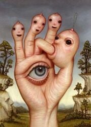 abstract_art ambiguous_gender anthro bodily_fluids breasts cursed_image feral fingering fingering_self fingers forest_background hand_eye horror_(theme) humanoid humanoid_hands lactating masturbation monster naoto_hattori nipple_creature nipple_fetish nipple_play nipple_suck nipple_suction projectile_lactation solo sucking surrealism unusual_anatomy what why