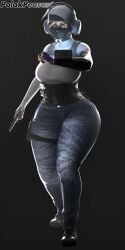 balaclava big_breasts blonde_hair blue_eyes curvy helmet iq_(rainbow_six) mask polakpeasant rainbow_six rainbow_six_siege tactical_gear thick_legs thick_thighs