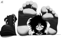 barefoot dark_hair_female emo feet feet_up female female_only foot_fetish foot_focus i_can't_sleep nia purplesatyr