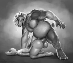 anal anthro balls bear feet genitals hi_res male male/male mammal paws reptile scalie snake thejoyfuldragon