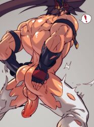 ! ass backsack balls bara big_penis guilty_gear headband male male_only muscles muscular muscular_male na_insoo penis rennik ripped_clothing shirtless sol_badguy solo solo_male