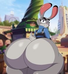 1girls animated anthro ass ass_clapping big_ass bottom_heavy bottomless bubble_butt clapping_cheeks clothing disney fat_ass female female_only furry huge_ass jiggle jiggling_ass judy_hopps lagomorph large_ass looking_at_viewer looking_back mrxrickyx nude nude_female police_uniform policewoman purple_eyes rabbit solo thick_ass thick_thighs thunder_thighs twerking uniform wide_hips zootopia