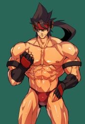 bara bulge guilty_gear headband male male_only muscles muscular na_insoo rennik sol_badguy solo solo_male