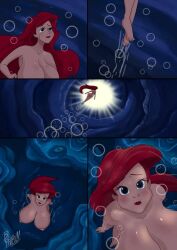 1girls ariel ass barefoot bgredrum big_breasts breasts canonical_scene comic completely_nude completely_nude_female disney drowning feet female female_only full_body naked naked_female nipples nude nude_female pussy solo solo_female swimming the_little_mermaid transformation underwater