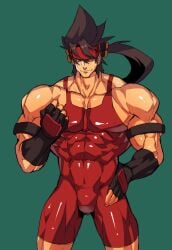 bara bulge guilty_gear headband male male_only muscles muscular na_insoo rennik singlet sol_badguy solo solo_male wrestling_singlet