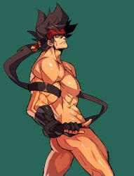 bara guilty_gear headband male male_only muscles muscular na_insoo nude rennik sol_badguy solo solo_male