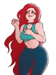 1girls belly_button chelsea_(ruby_gillman) clothed clothing crop_top curvy dreamworks female female_only human_form jeans lips long_hair mermaid png raibean red_hair ruby_gillman,_teenage_kraken sfw small_breasts smug smug_face solo_female solo_focus thick_lips thick_thighs thighs thin thin_waist villain villainess