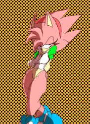 amy_rose breasts midriff mobian_(species) no_pants rosy_the_rascal_(archie) sega smug_grin sonic_(series) sonic_the_hedgehog_(comics) sonic_the_hedgehog_(series) susknuckles