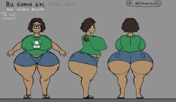 bia_gamer_girl_(cap.hornybotellie49) big_breasts big_penis dark_skin glasses lhornycoffe model_sheet mushroom original original_character reference_sheet