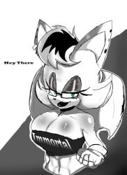 2021 abs black_and_grey black_lips black_lipstick crop_top eyeliner goth goth_girl mobian_(species) rouge_the_bat sega solo solo_female sonic_(series) sonic_the_hedgehog_(series) susknuckles