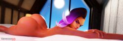 1girls 3d ass ass_focus brown_skin female female_only overwatch overwatch_2 pinup solo sombra sunny vanezza