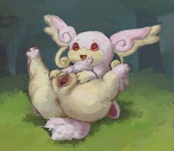 1girls anus anus_peek audino blush blush_lines blushing_at_viewer chubby chubby_female female female_focus female_only female_pokemon huge_thighs long_ears looking_at_viewer mega_audino naked naked_female nude nude_female pink_skin pokemon pokemon_(species) pokephilia red_eyes spread_legs spread_pussy spreading thick_thighs unknown_artist white_body white_skin